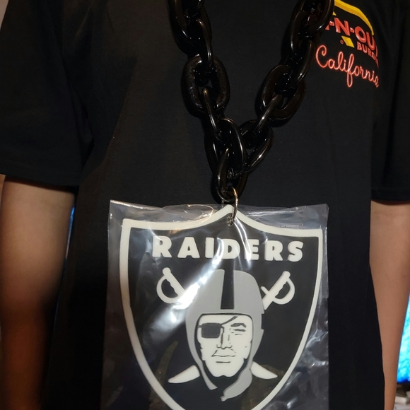 RAIDERS BALLER 18INCH BLACK CHAIN 8INCH LOGO REPRESENT - Picture 2 of 2